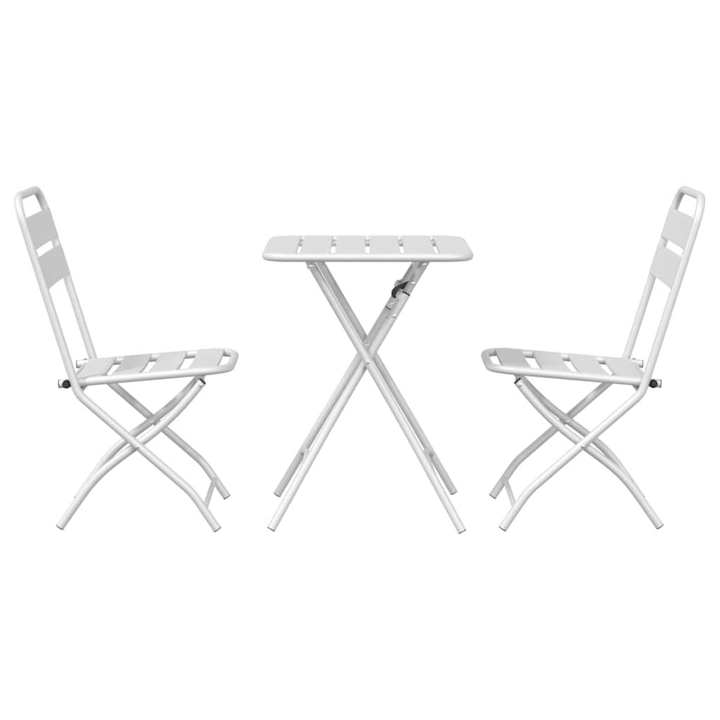 vidaXL Zestaw bistro 3 pcs Biały Stal