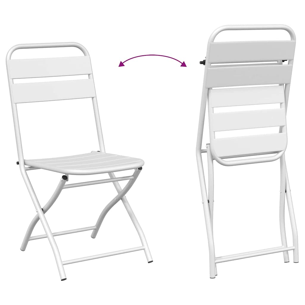 vidaXL Zestaw bistro 3 pcs Biały Stal