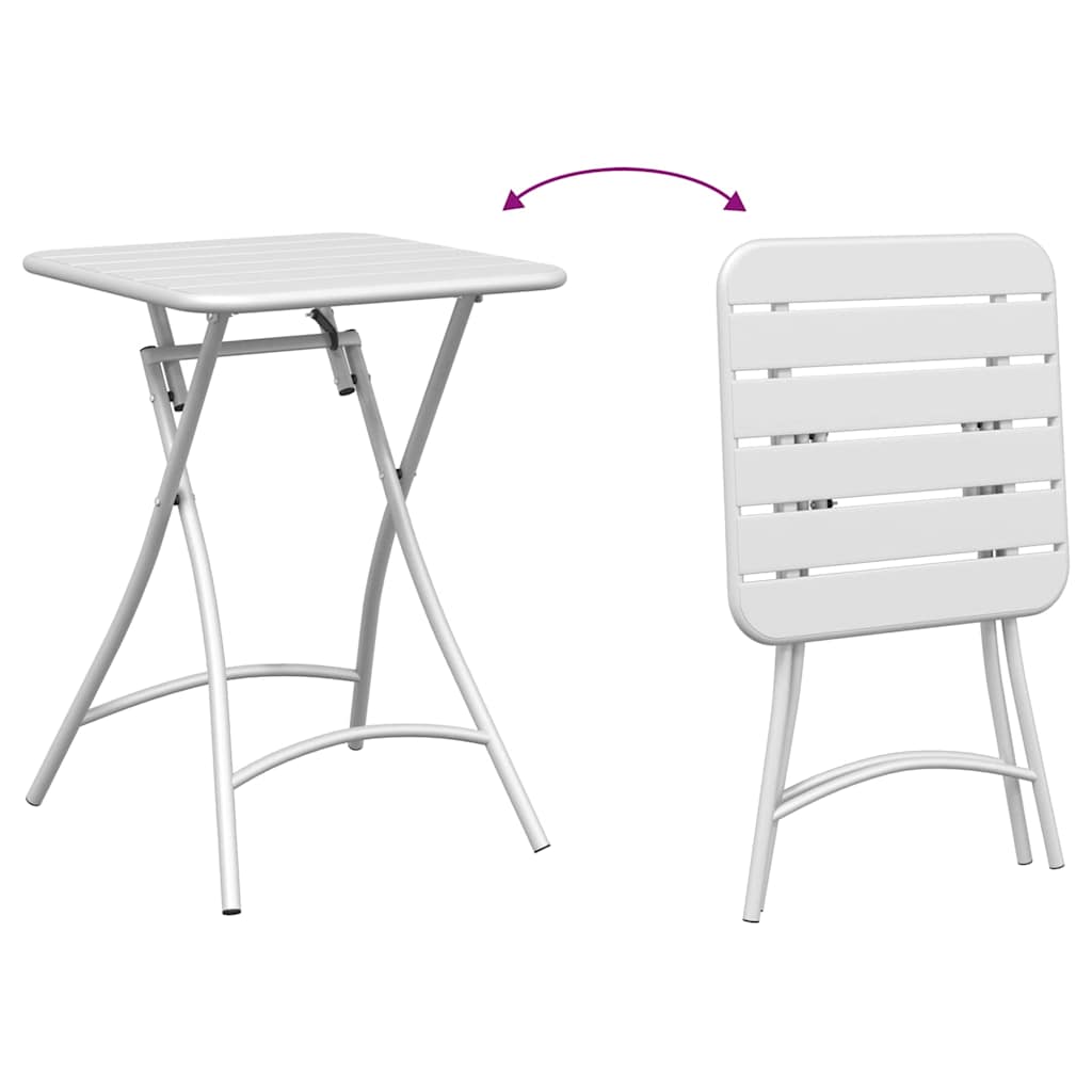 vidaXL Zestaw bistro 3 pcs Biały Stal