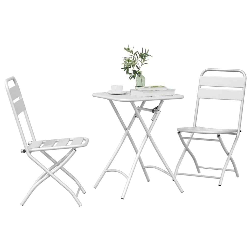 vidaXL Zestaw bistro 3 pcs Biały Stal