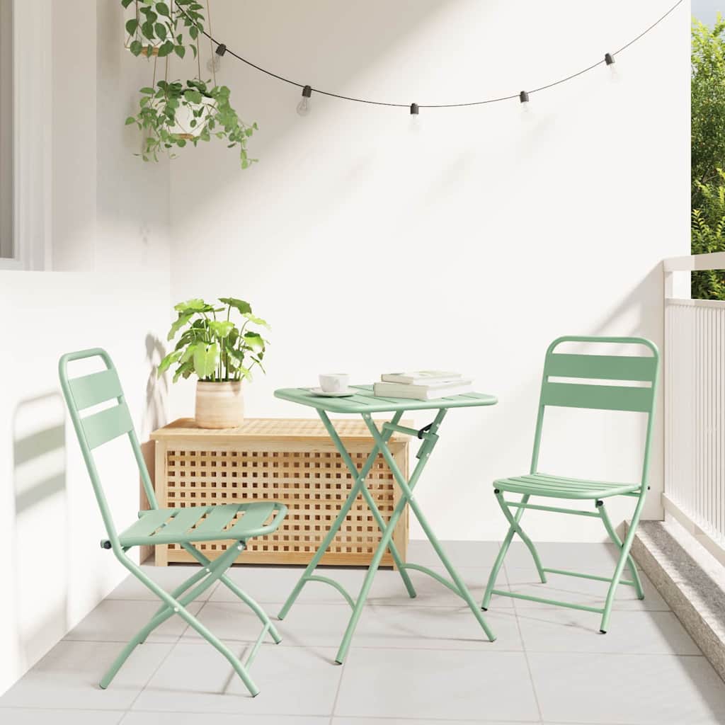 vidaXL Zestaw bistro 3 pcs Zielony Stal