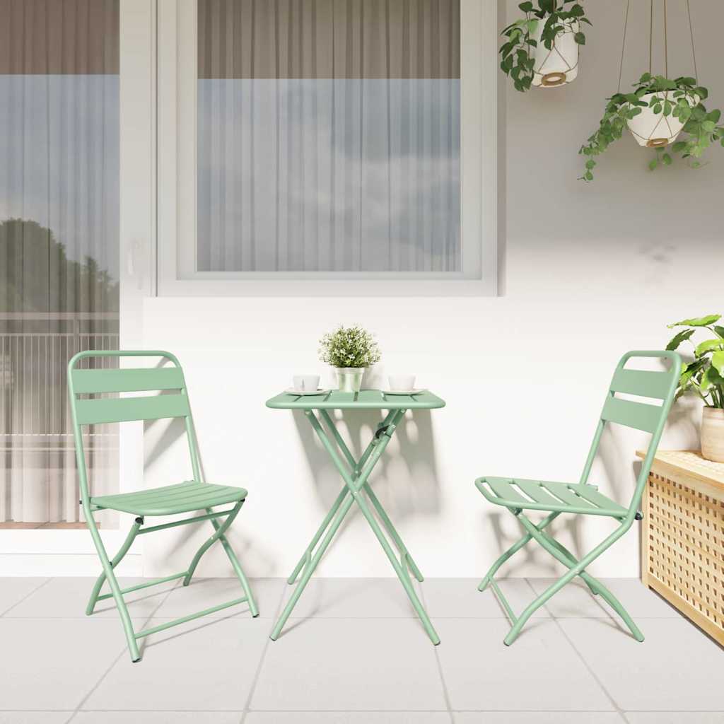 vidaXL Zestaw bistro 3 pcs Zielony Stal
