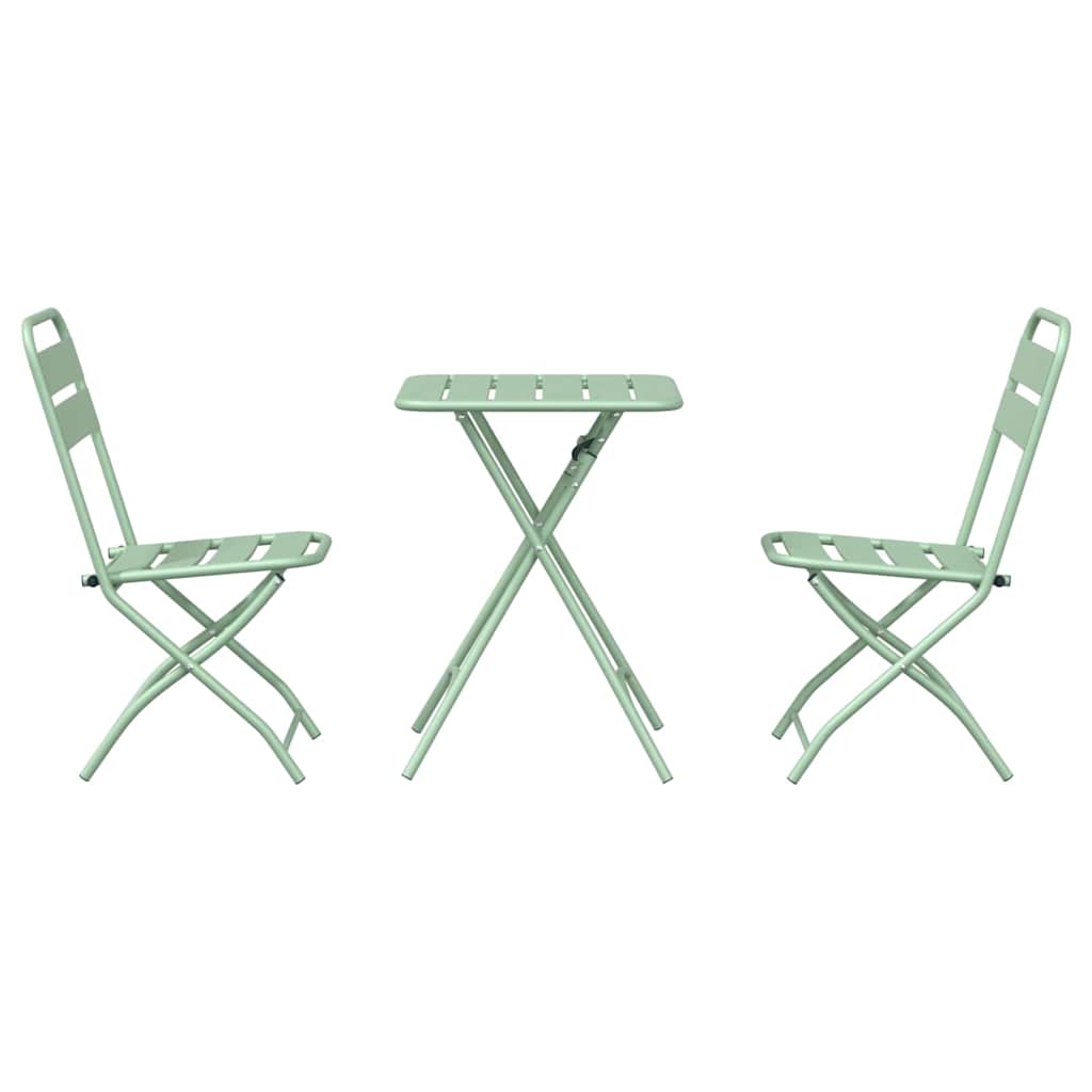 vidaXL Zestaw bistro 3 pcs Zielony Stal