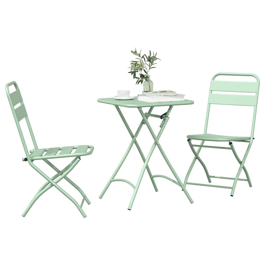 vidaXL Zestaw bistro 3 pcs Zielony Stal