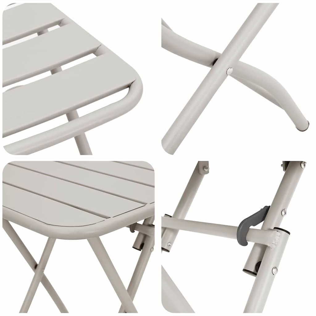 vidaXL Zestaw bistro 3 pcs Beżowy Stal