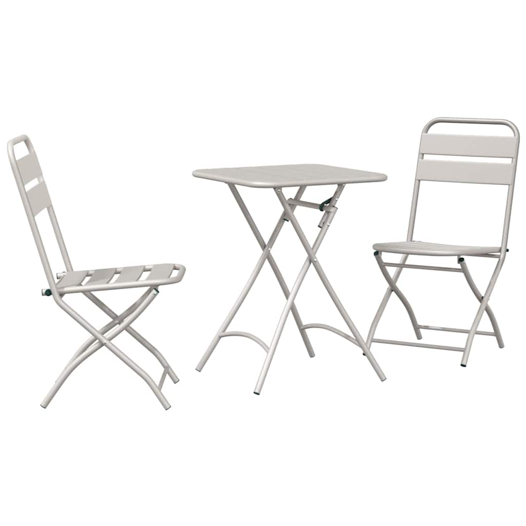 vidaXL Zestaw bistro 3 pcs Beżowy Stal