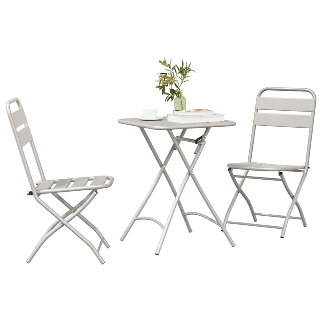 vidaXL Zestaw bistro 3 pcs Beżowy Stal
