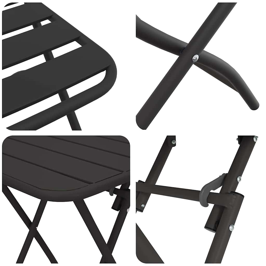 vidaXL Zestaw bistro 3 pcs Antracyt Stal