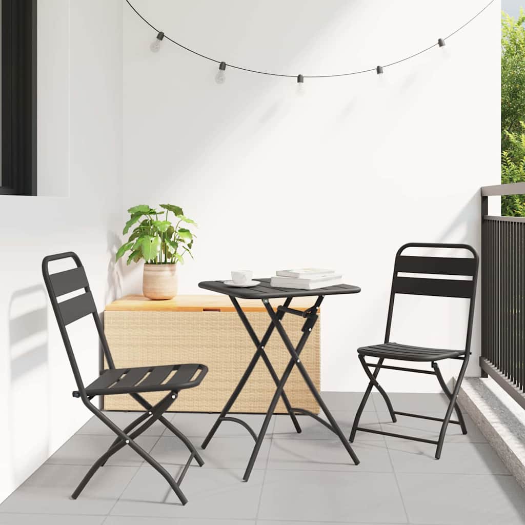 vidaXL Zestaw bistro 3 pcs Antracyt Stal