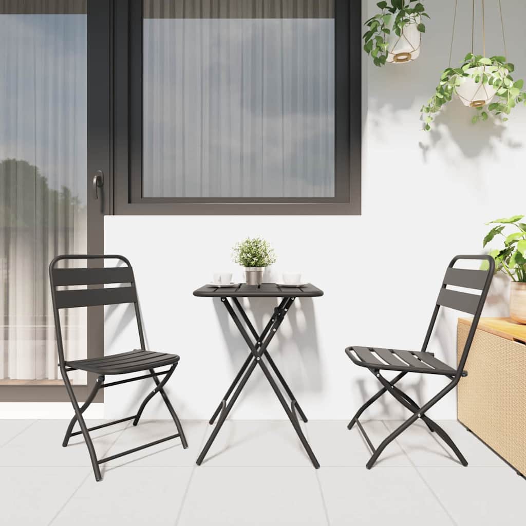 vidaXL Zestaw bistro 3 pcs Antracyt Stal