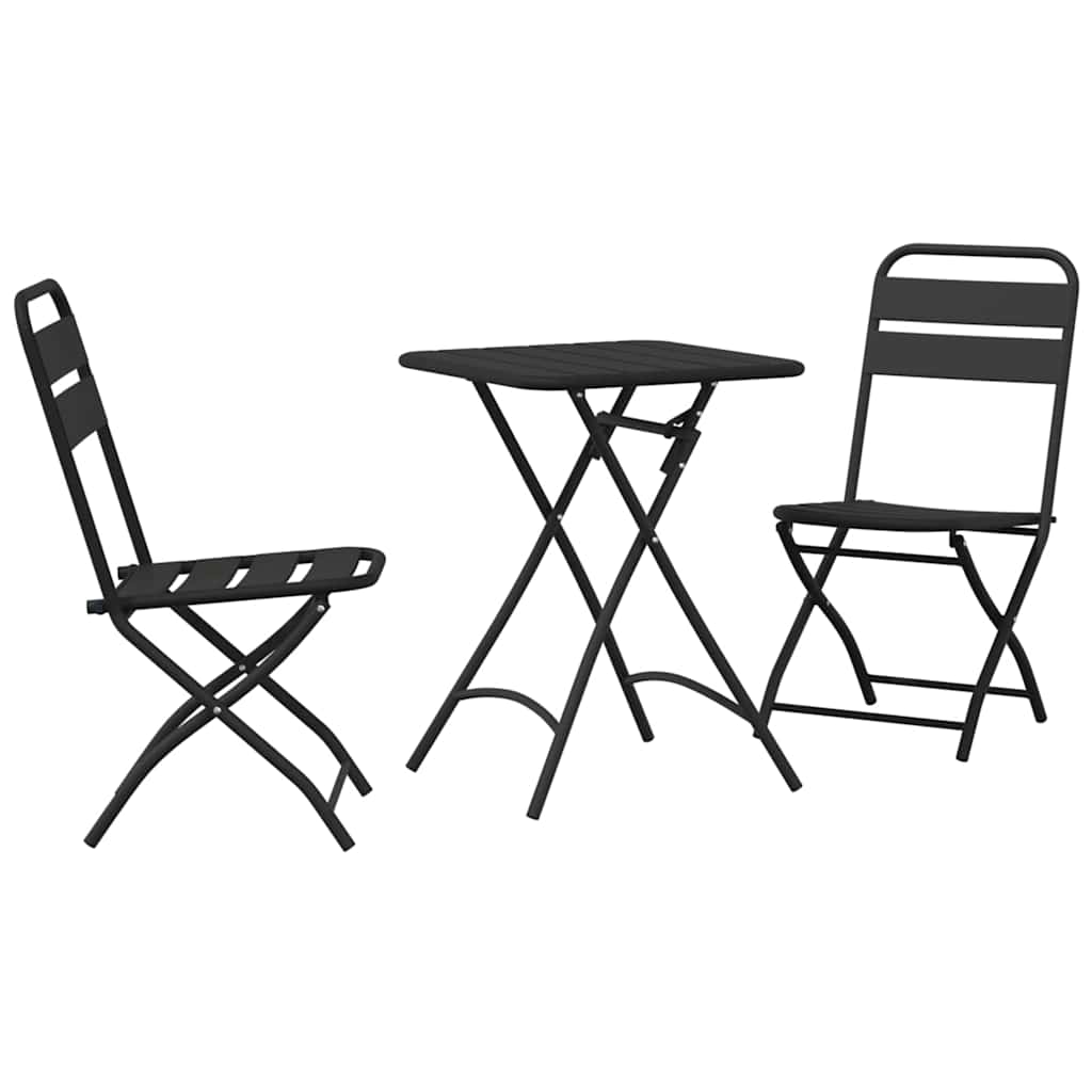 vidaXL Zestaw bistro 3 pcs Antracyt Stal