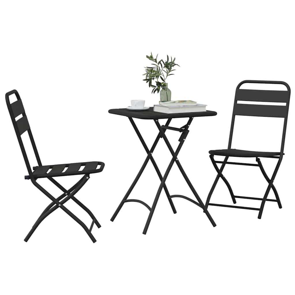 vidaXL Zestaw bistro 3 pcs Antracyt Stal
