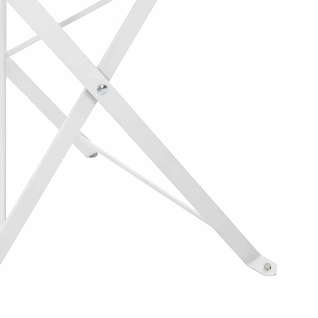 vidaXL Składane krzesło ogrodowe 2 pcs Biały 42 x 46 x 82 cm Metal