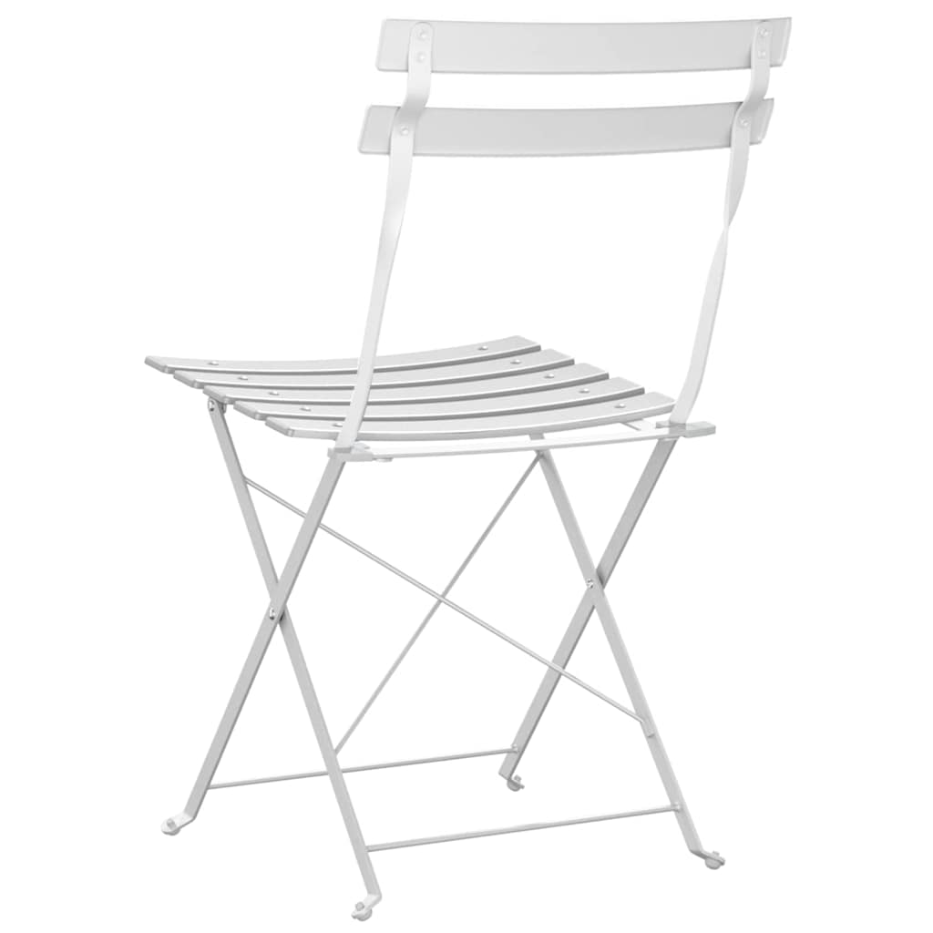 vidaXL Składane krzesło ogrodowe 2 pcs Biały 42 x 46 x 82 cm Metal