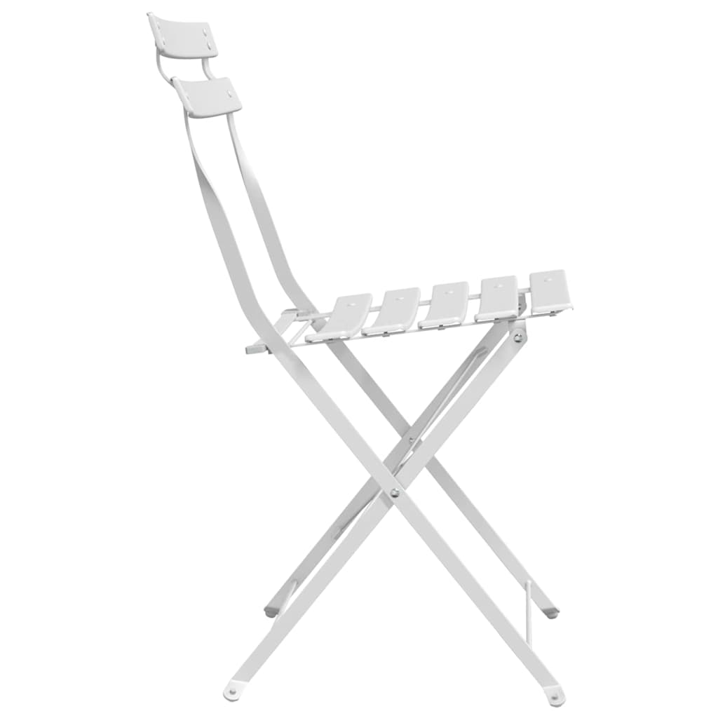 vidaXL Składane krzesło ogrodowe 2 pcs Biały 42 x 46 x 82 cm Metal