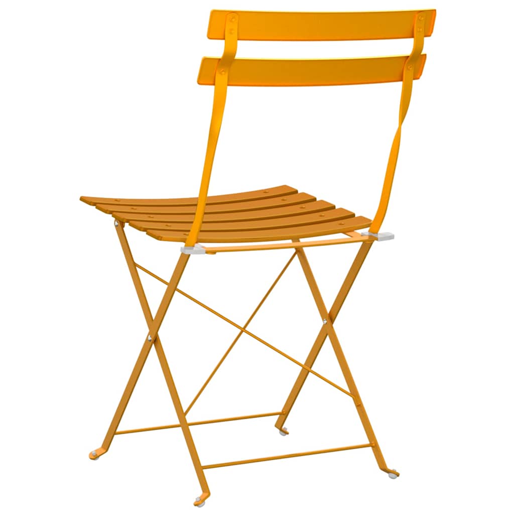 vidaXL Składane krzesło ogrodowe 2 pcs Musztardowy 42 x 46 x 82 cm