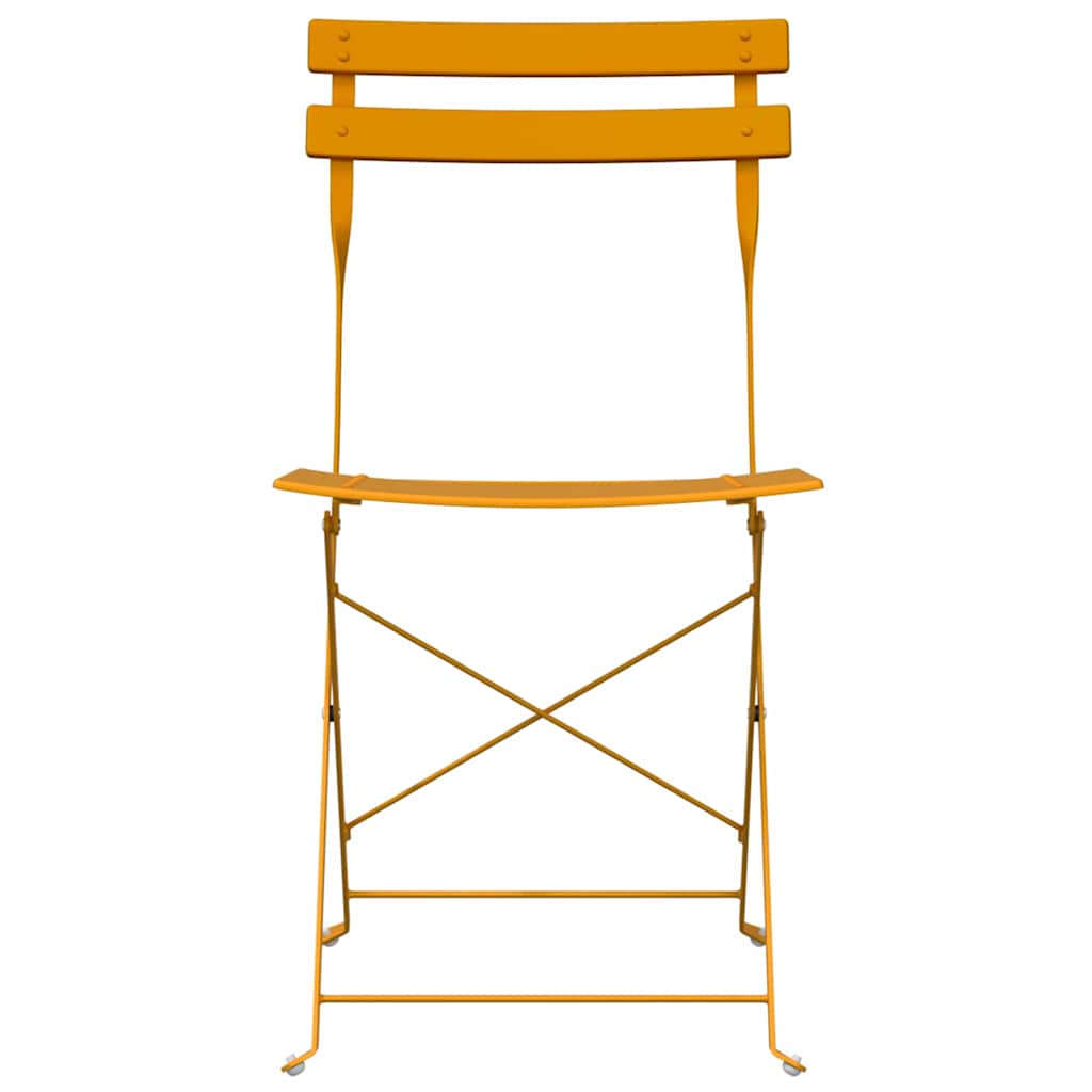 vidaXL Składane krzesło ogrodowe 2 pcs Musztardowy 42 x 46 x 82 cm