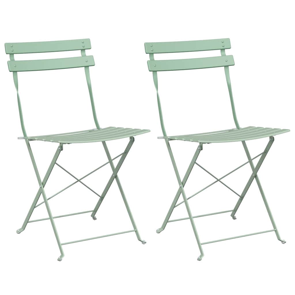 vidaXL Składane krzesło ogrodowe 2 pcs Jasna miętowa 42 x 46 x 82 cm