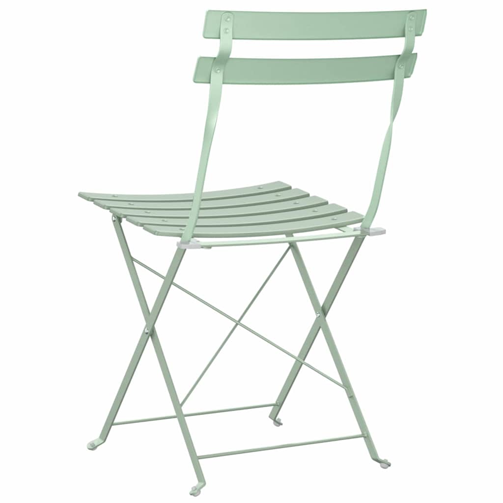 vidaXL Składane krzesło ogrodowe 2 pcs Jasna miętowa 42 x 46 x 82 cm