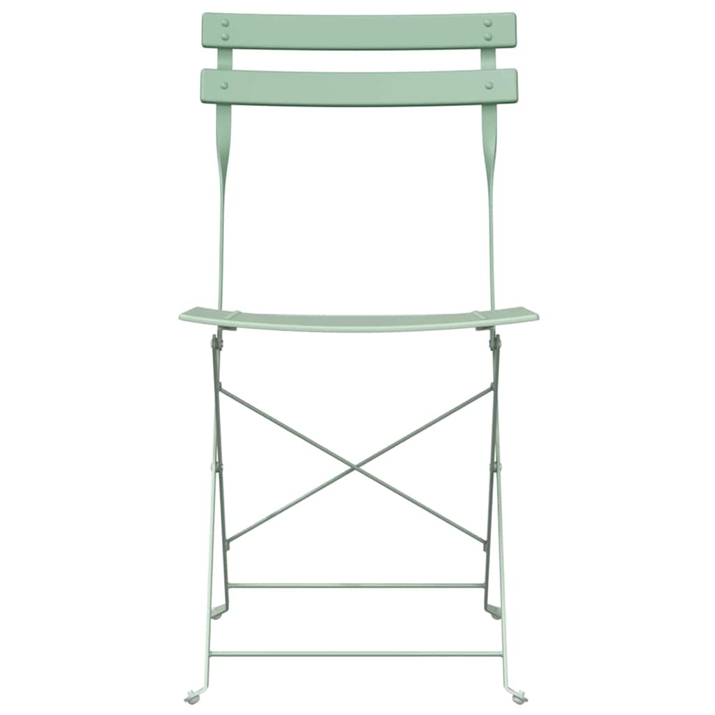 vidaXL Składane krzesło ogrodowe 2 pcs Jasna miętowa 42 x 46 x 82 cm