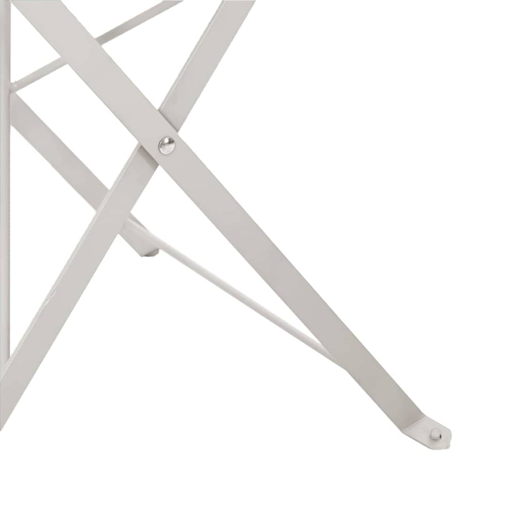vidaXL Składane krzesło ogrodowe 2 pcs Beżowy 42 x 46 x 82 cm Metal