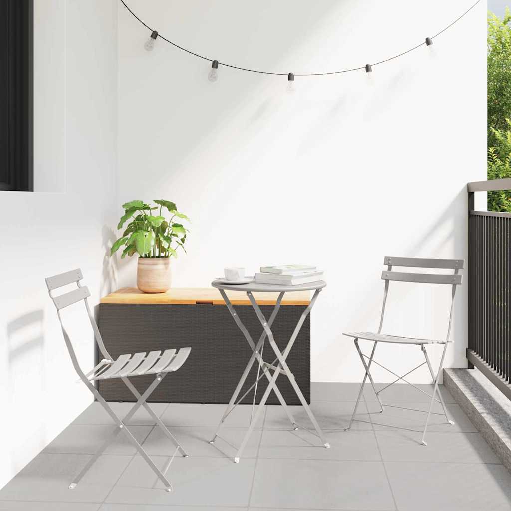 vidaXL Składane krzesło ogrodowe 2 pcs Beżowy 42 x 46 x 82 cm Metal