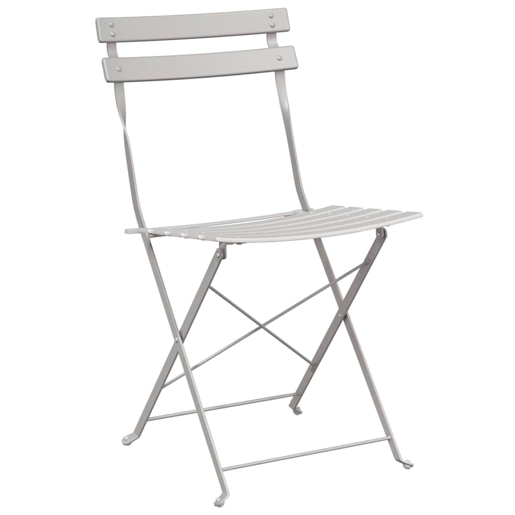vidaXL Składane krzesło ogrodowe 2 pcs Beżowy 42 x 46 x 82 cm Metal