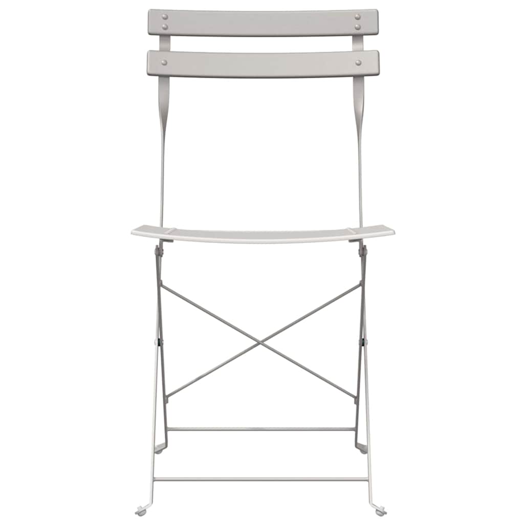 vidaXL Składane krzesło ogrodowe 2 pcs Beżowy 42 x 46 x 82 cm Metal