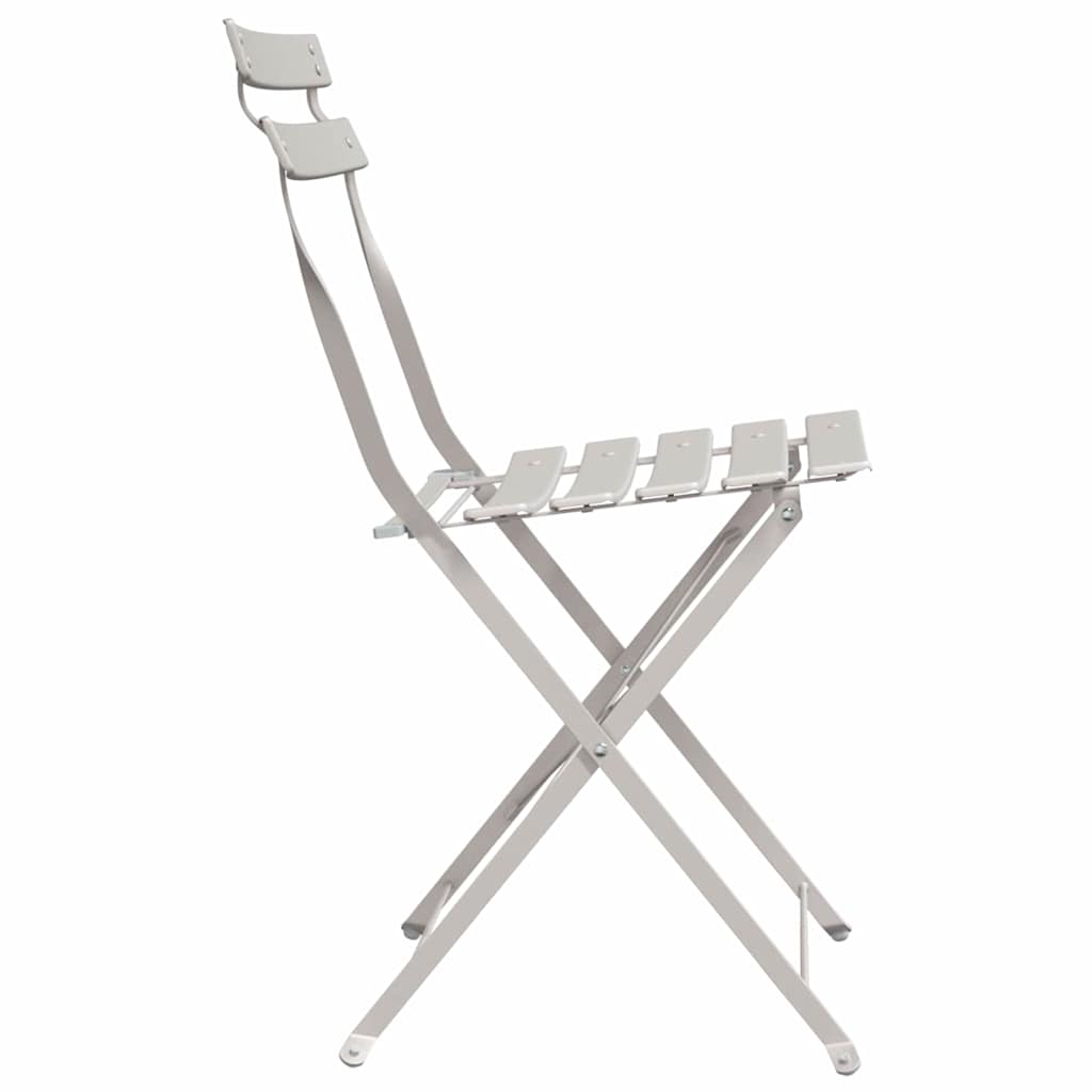 vidaXL Składane krzesło ogrodowe 2 pcs Beżowy 42 x 46 x 82 cm Metal