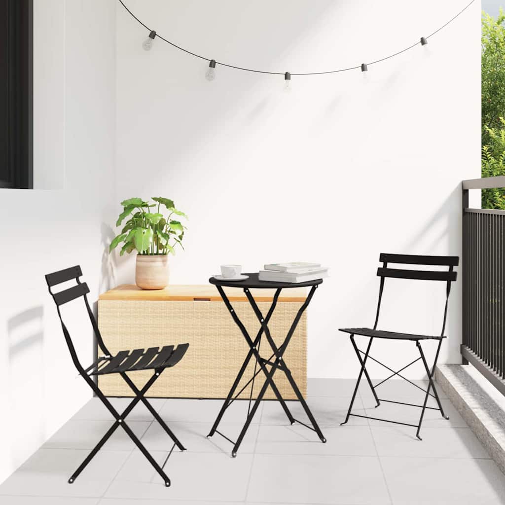 vidaXL Składane krzesło ogrodowe 2 pcs Antracyt 42 x 46 x 82 cm Metal