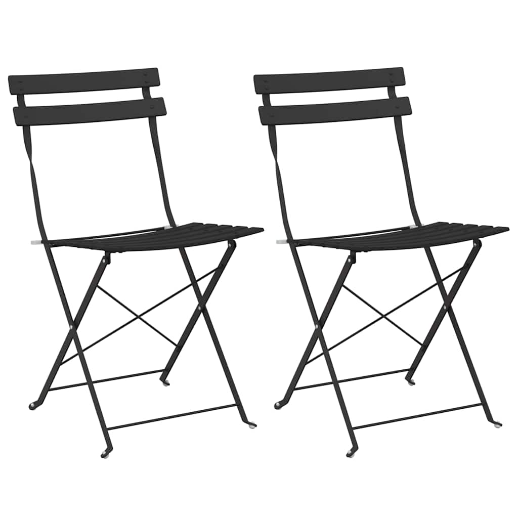 vidaXL Składane krzesło ogrodowe 2 pcs Antracyt 42 x 46 x 82 cm Metal