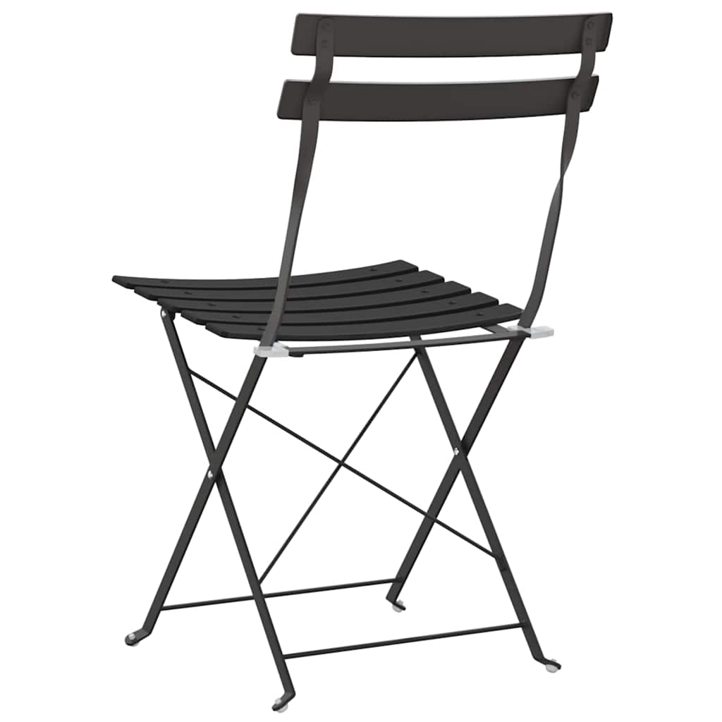 vidaXL Składane krzesło ogrodowe 2 pcs Antracyt 42 x 46 x 82 cm Metal