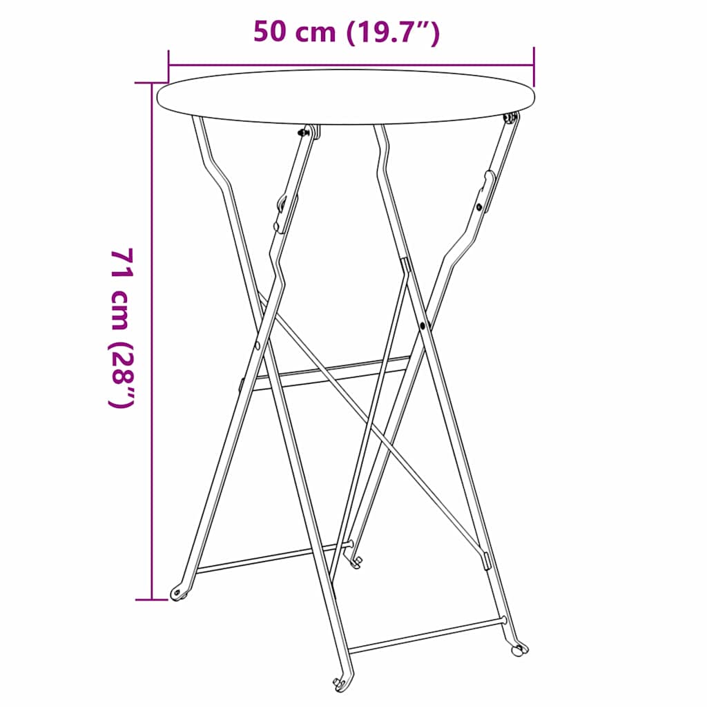 vidaXL Stolik bistro Ciemna zieleń Ø 50 x 71 cm