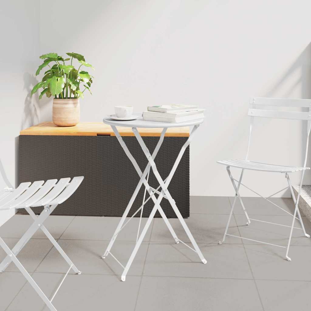vidaXL Stolik bistro Biały Ø 50 x 71 cm Stal malowana proszkowo