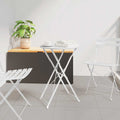 vidaXL Stolik bistro Biały Ø 50 x 71 cm Stal malowana proszkowo