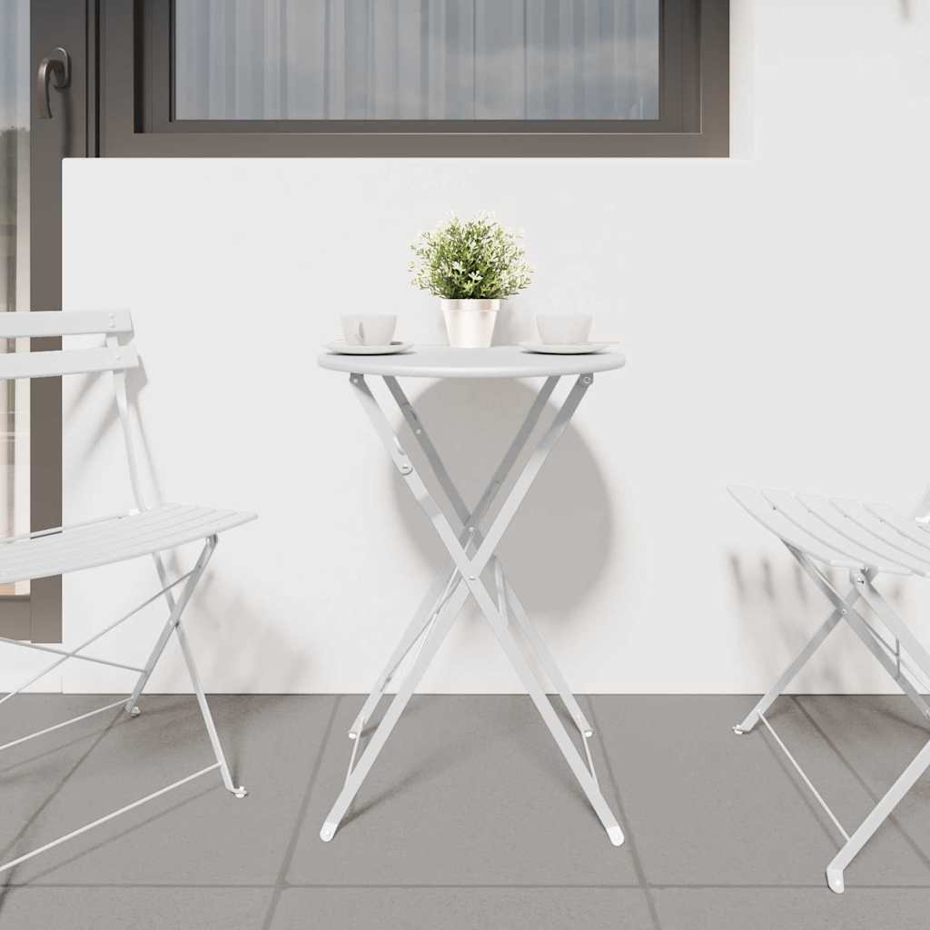vidaXL Stolik bistro Biały Ø 50 x 71 cm Stal malowana proszkowo