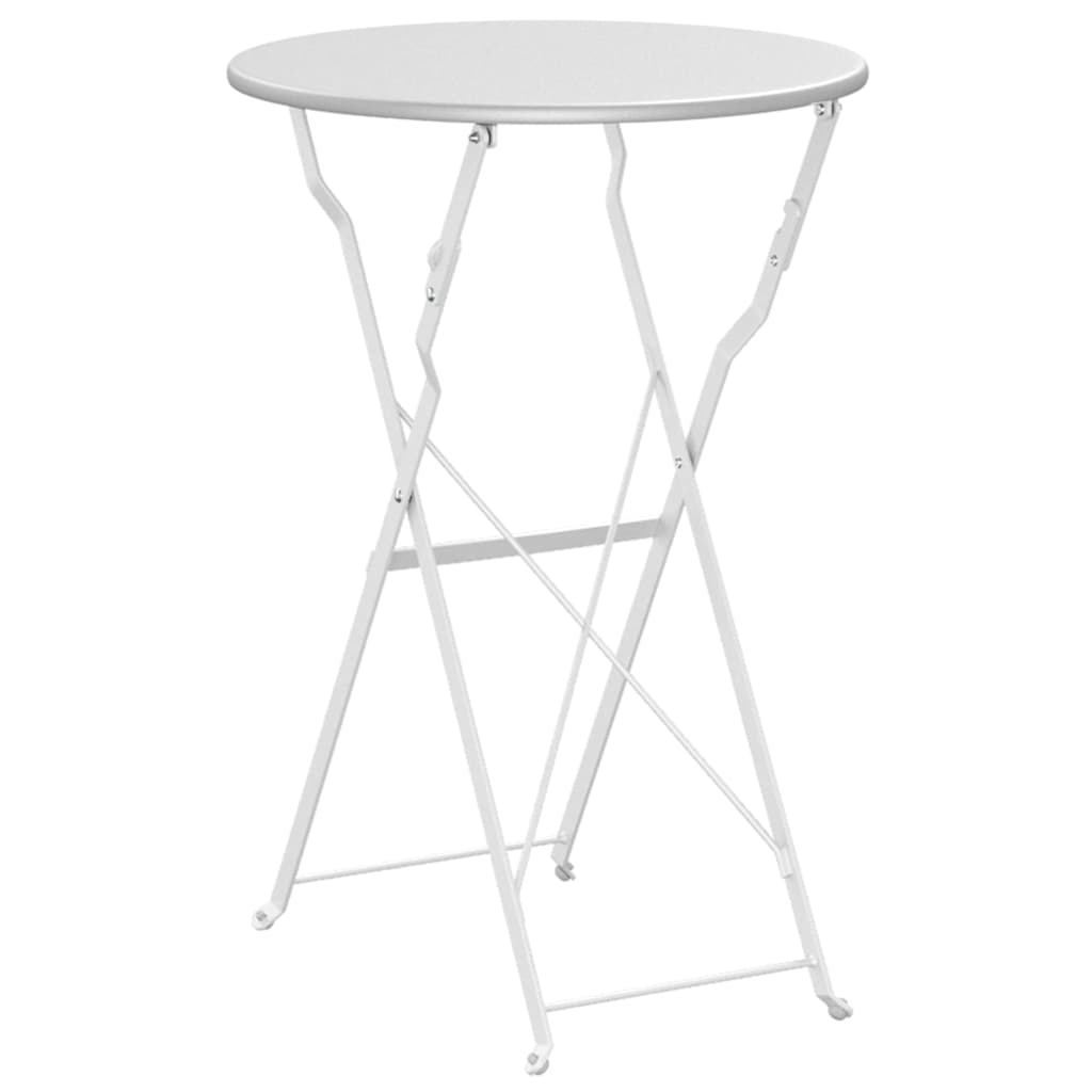 vidaXL Stolik bistro Biały Ø 50 x 71 cm Stal malowana proszkowo