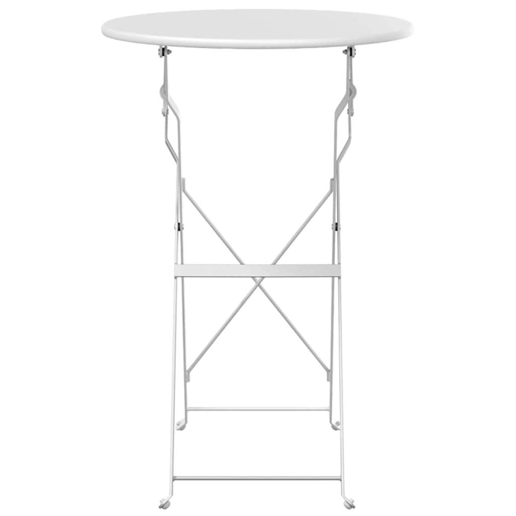 vidaXL Stolik bistro Biały Ø 50 x 71 cm Stal malowana proszkowo