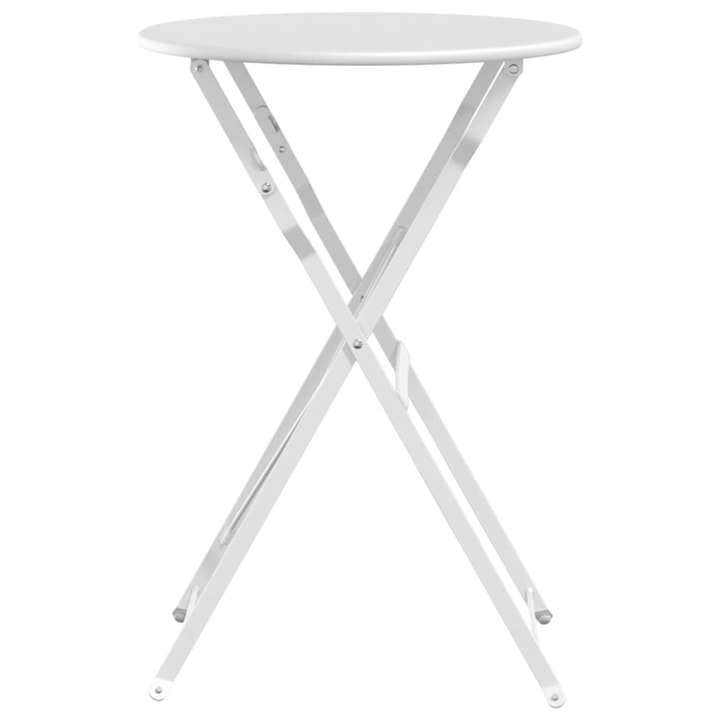 vidaXL Stolik bistro Biały Ø 50 x 71 cm Stal malowana proszkowo