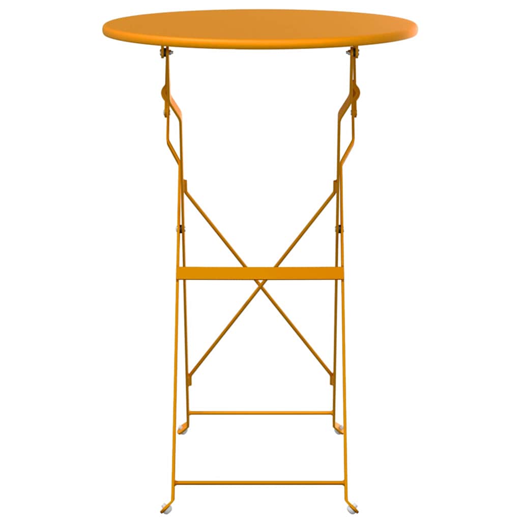 vidaXL Stolik bistro Musztardowy Ø 50 x 71 cm Stal malowana proszkowo