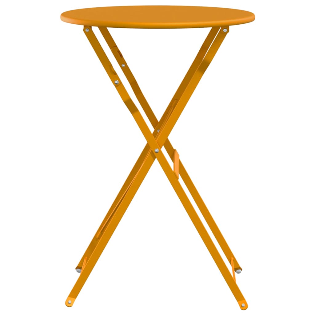 vidaXL Stolik bistro Musztardowy Ø 50 x 71 cm Stal malowana proszkowo