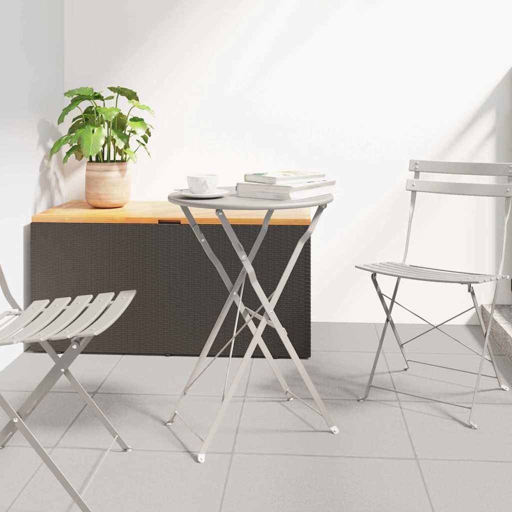 vidaXL Stolik bistro Beżowy Ø 50 x 71 cm Stal malowana proszkowo