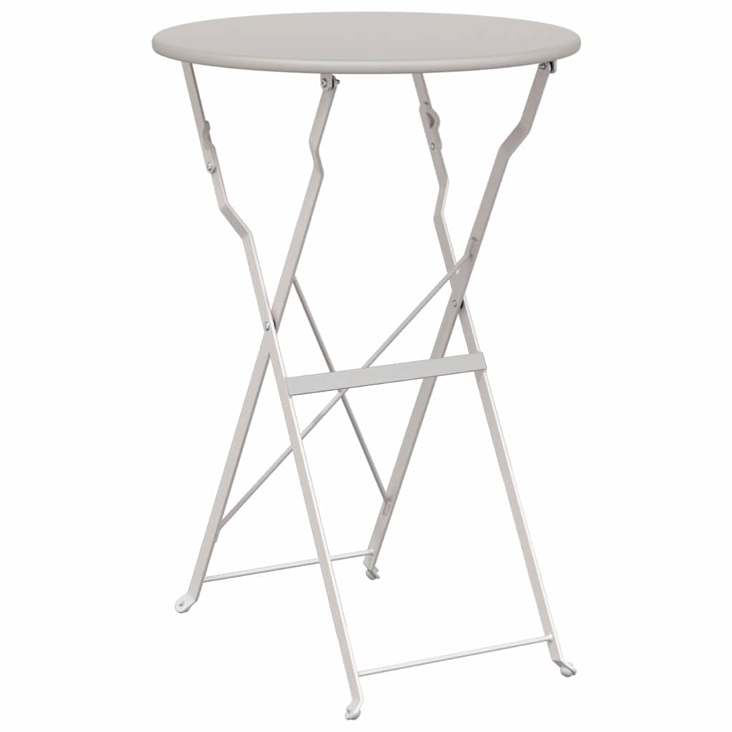 vidaXL Stolik bistro Beżowy Ø 50 x 71 cm Stal malowana proszkowo