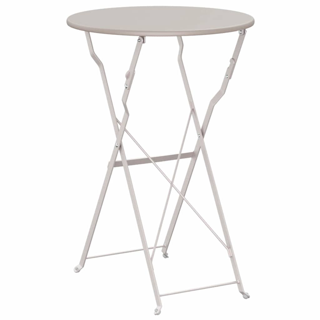 vidaXL Stolik bistro Beżowy Ø 50 x 71 cm Stal malowana proszkowo