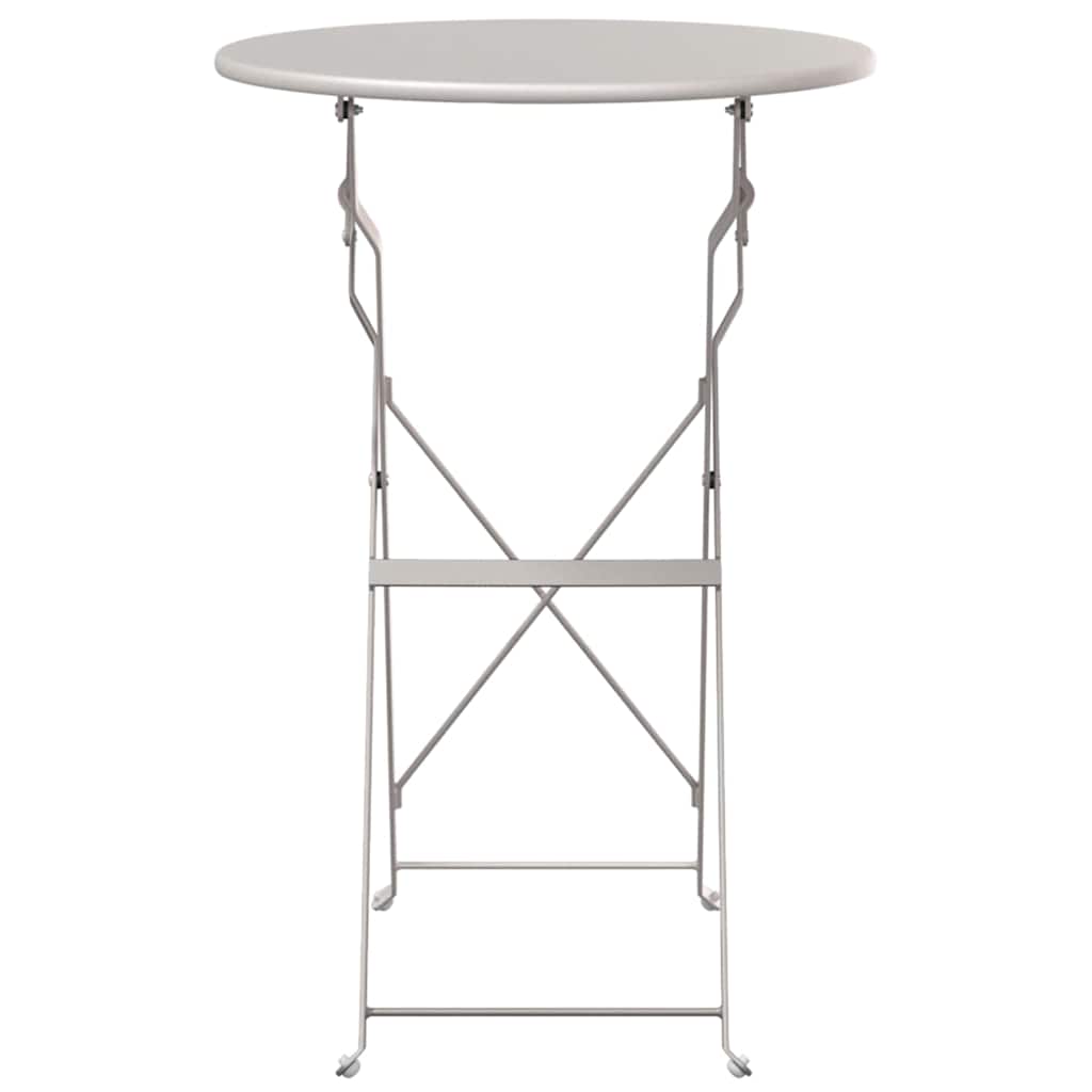 vidaXL Stolik bistro Beżowy Ø 50 x 71 cm Stal malowana proszkowo