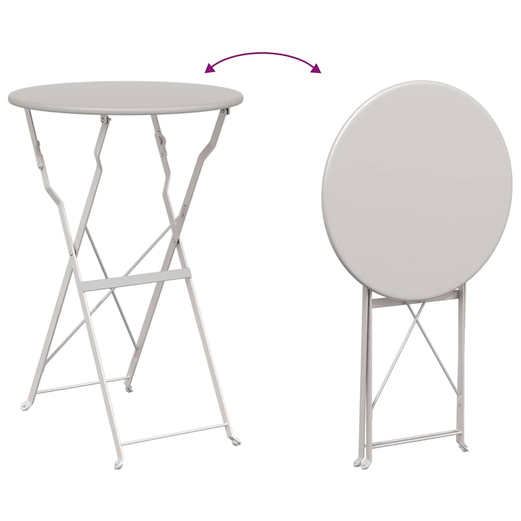 vidaXL Stolik bistro Beżowy Ø 50 x 71 cm Stal malowana proszkowo