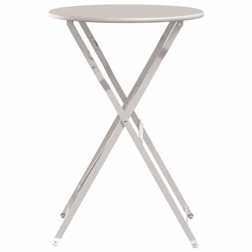vidaXL Stolik bistro Beżowy Ø 50 x 71 cm Stal malowana proszkowo