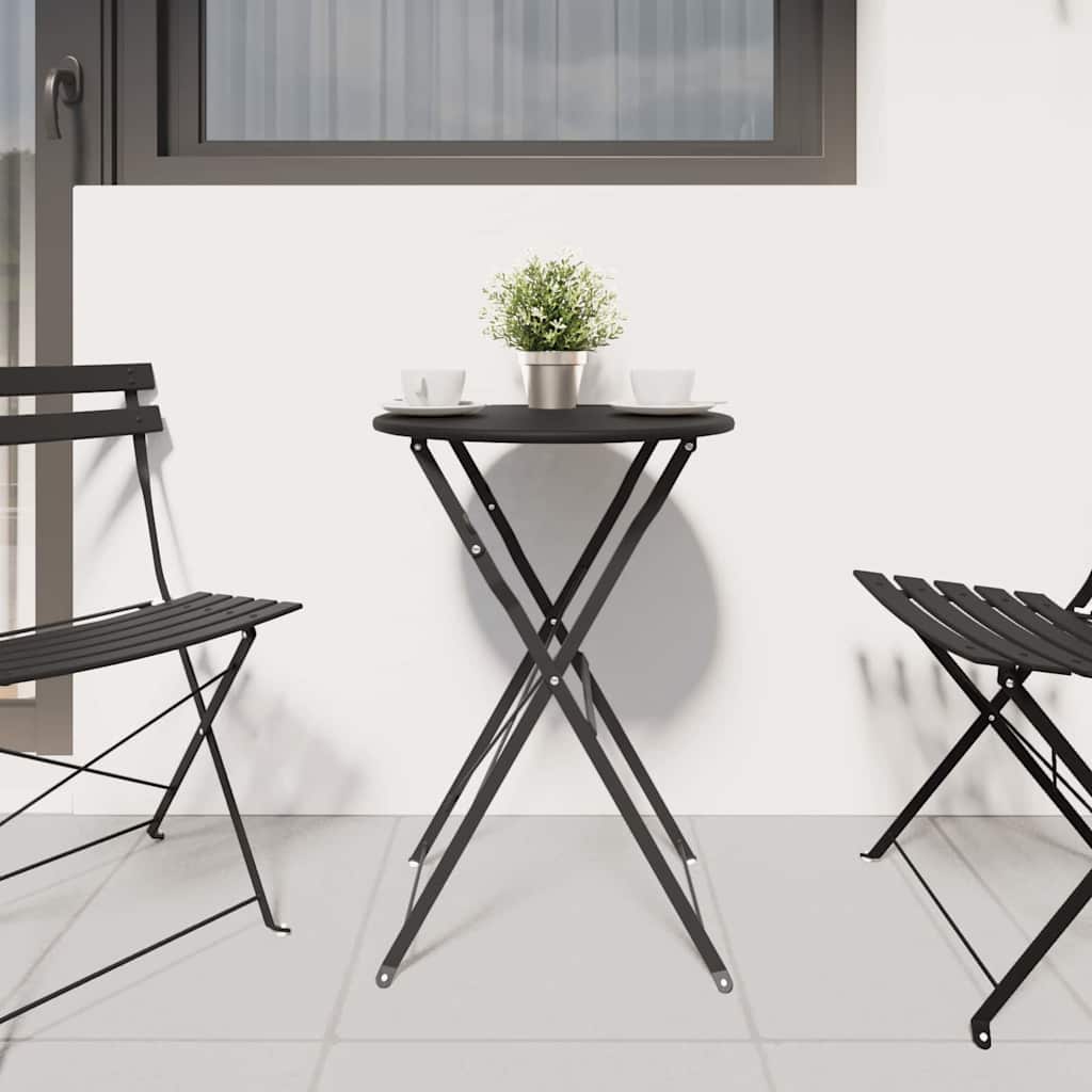 vidaXL Stolik bistro Antracyt Ø 50 x 71 cm Stal malowana proszkowo