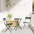 vidaXL Składany zestaw bistro 3 pcs Las Stal