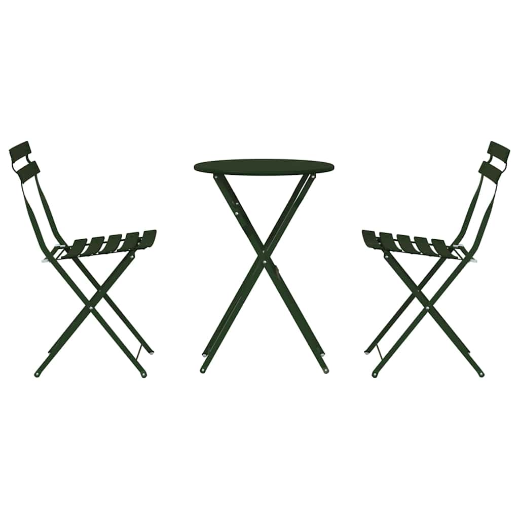 vidaXL Składany zestaw bistro 3 pcs Las Stal